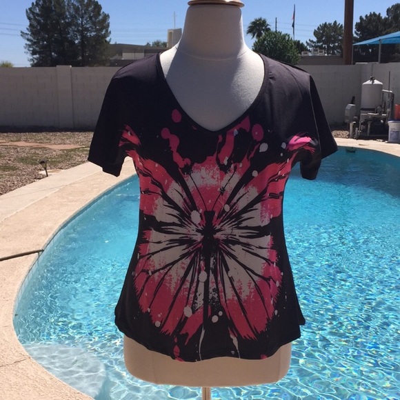 Plus Size Tie Dye Butterfly Tee - Picture 2 of 7